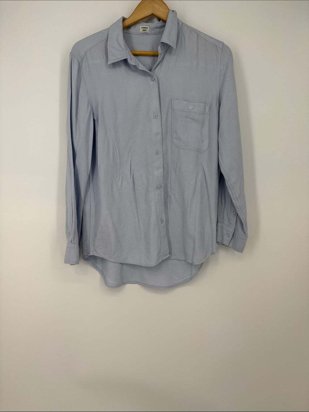 Sunday Best Pale Blue Button-Up Shirt Size Medium